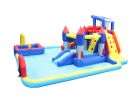 10 in1 Inflatable slide water park bouncing house garden with splash pool & water gun & basketball & climbing wall & dual pools & soccer