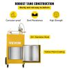 VEVOR 30 Gallon Fuel Caddy, Gas Storage Tank & 4 Wheels, with Manuel Transfer Pump, Gasoline Diesel Fuel Container for Cars, Lawn Mowers, ATVs, Boats,