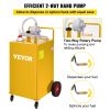 VEVOR 30 Gallon Fuel Caddy, Gas Storage Tank & 4 Wheels, with Manuel Transfer Pump, Gasoline Diesel Fuel Container for Cars, Lawn Mowers, ATVs, Boats,
