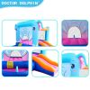 Elephant Inflatable Castle Blue Bounce House w/ Slide Ball Pool and 350W Blower