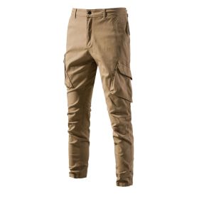 Men's Pants Lightweight Cotton Outdoor Military Combat Cargo Trousers (Color: Brown, size: 30)