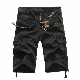 Men's Cargo Shorts Lightweight Multi Pocket Casual Short (Color: Dark, size: 38)