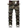 Mens Ribbed Jeans Straight Fit Denim Pants