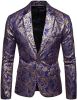 Men's Paisley Tuxedo Jackets Slim Fit Blazers Jacket One Button Stylish Wedding Party Dress Suit