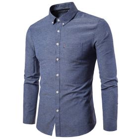 Men Dress Shirts Casual Long Sleeve Slim Fit Business Button Shirt (Color: 1, size: XS)
