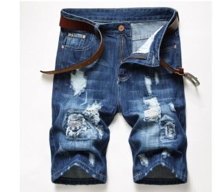 Men's Denim Shorts Stylish Straight Leg Jeans Shorts (Color: 390-1, size: 33)