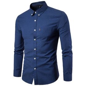 Men Dress Shirts Casual Long Sleeve Slim Fit Business Button Shirt (Color: 5, size: XS)