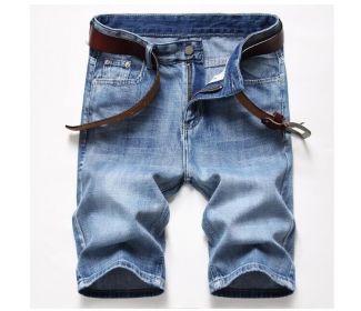 Men's Denim Shorts Stylish Straight Leg Jeans Shorts (Color: 389, size: 42)