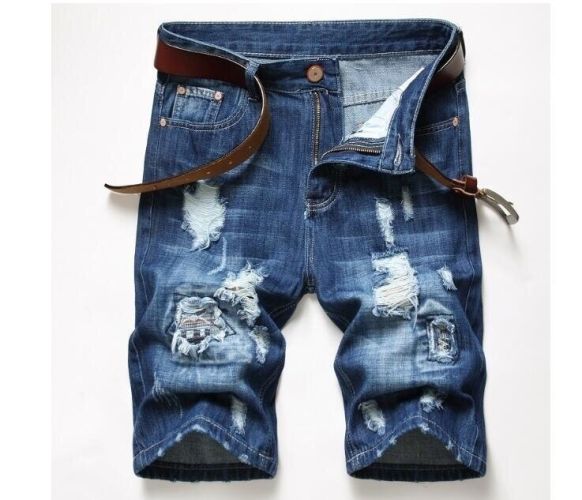 Men's Denim Shorts Stylish Straight Leg Jeans Shorts