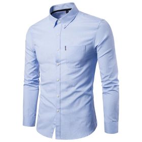 Men Dress Shirts Casual Long Sleeve Slim Fit Business Button Shirt (Color: 4, size: L)