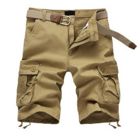 Mens Casual Shorts Pocket Beach Work Casual Short Comfy Fashion Sport Loose Active Trouser (Color: Brown, size: 32)