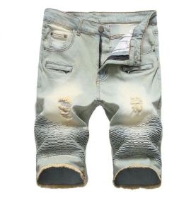 Mens Casual Relaxed Slim Fit Denim Jean Short Plus Size Big and Tall (Color: Light, size: 42)