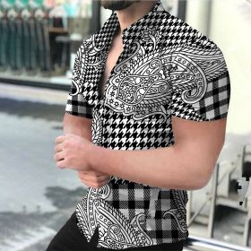 2022 Summer hot sale Hawaii 3D digital print men's shirt (Color: As shown, size: M)
