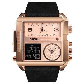SKMEI 1391 Men Military Sports Watch Top Luxury Brand Wristwatch Men Quartz Digital Watches Male Clock Relogio Masculino (Color: Rose Gold Black)