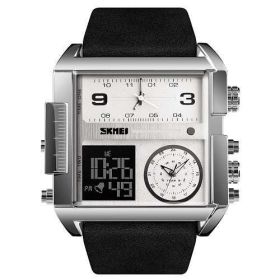 SKMEI 1391 Men Military Sports Watch Top Luxury Brand Wristwatch Men Quartz Digital Watches Male Clock Relogio Masculino (Color: Silver Black)
