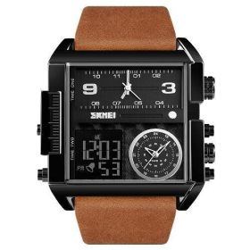 SKMEI 1391 Men Military Sports Watch Top Luxury Brand Wristwatch Men Quartz Digital Watches Male Clock Relogio Masculino (Color: Black Brown)