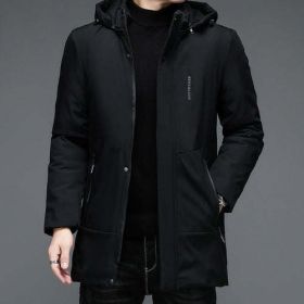 Top Quality Warm Thick Winter New Brand Casual Fashion Mens Parka (Color: BLACK, size: 5XL)