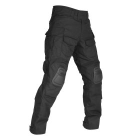 VOTAGOO G3 Combat Pants with Knee Pads Tactical Military Trousers Hunting Multicam Pants for Men Rip-Stop Airsoft Gear (Color: BLACK, size: 34)