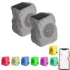 5 CORE Rock Garden Wireless Outdoor Speakers IPx6 Waterproof Weatherproof TWS Bluetooth 5.3 Speaker w Solar & USB Charging 7 LED Lights 6 Hr Playtime