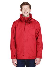 CORE365 88205 Men's Region 3-in-1 Jacket with Fleece Liner (Color: CLASSIC RED, size: L)