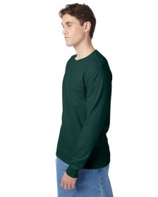 Hanes 5596 Men's Authentic-T Long-Sleeve Pocket T-Shirt (Color: DEEP FOREST, size: S)