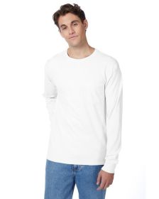 Hanes 5596 Men's Authentic-T Long-Sleeve Pocket T-Shirt (Color: White, size: S)