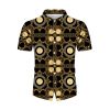 European and American New Men's Casual Shirts Short Sleeve 3D Digital Printing Leopard Printing Men's Shirts