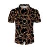 2022 cross-border European and American new foreign trade men's casual shirts ring line short-sleeved 3D printing men's shirts