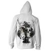 Men's Skeleton Hoodies Zipper 3D Printing Hooded Skull Sweatshirts Jacket with Two Pockets