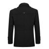 Men's Detachable Scarf Collar Slim Warm Wool Blend Overcoat