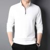 Mens Casual Stand Collar Long Sleeve Top