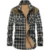 Men's Casual Long Sleeve Fleece Sherpa Flannel Plaid Shirt