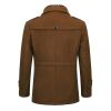Men's Detachable Scarf Collar Slim Warm Wool Blend Overcoat