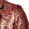 Men's Paisley Tuxedo Jackets Slim Fit Blazers Jacket One Button Stylish Wedding Party Dress Suit