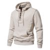 Men's Hoodie Sweatshirt Hooded Casual Long Sleeve Drawstring Lace Up Pullover Hoodies with Pocket