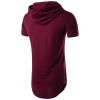 Mens Hipster Hip Hop Long Drop Tail Hoodie Side Zipper T Shirt Longline Pullover Shirts
