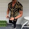 Men's Summer Lapel T-Shirt Shirts Hawaiian Short Sleeve Shirts short sleeve