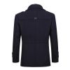 Men's Detachable Scarf Collar Slim Warm Wool Blend Overcoat
