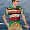 European and American New Men's Casual Shirts Short Sleeve 3D Digital Printing Leopard Printing Men's Shirts ZC-1906
