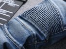 Men Ripped Slim Straight fit Biker Jeans With Zipper Deco