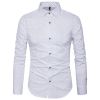 Men Dress Shirt-100% Cotton Casual Long Sleeve Shirt-Regular Fit Button Down Point Collar Shirt