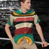 European and American New Men's Casual Shirts Short Sleeve 3D Digital Printing Leopard Printing Men's Shirts ZC-1906