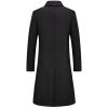 Men's Long Trench Coat Notch Lapel Single Breasted Overcoat