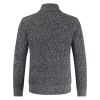 Men's Casual Plush Stand-up Collar Geometric Pattern Knitted Cardigan Jacket